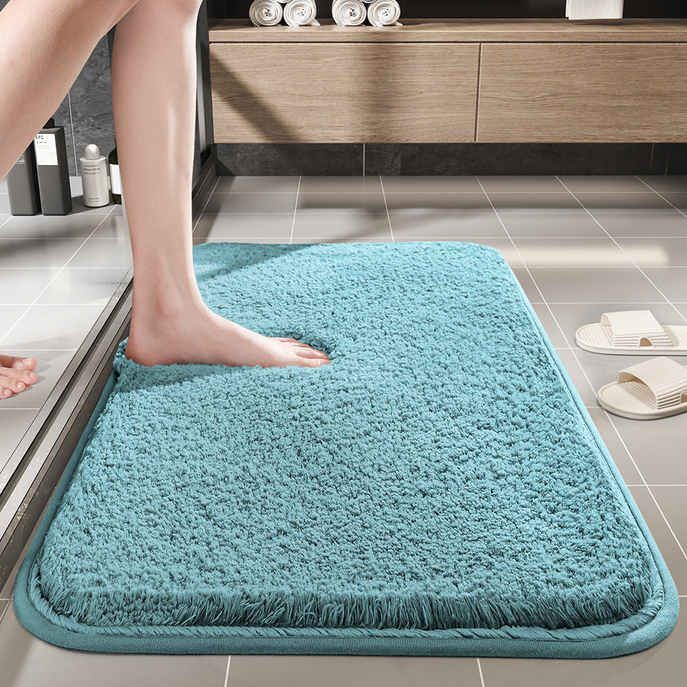 Teal bath store mat